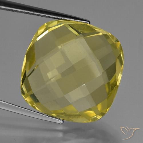 24.91ct Naturale Giallo Ananas Quarzo, Cuscino, VVS-VS