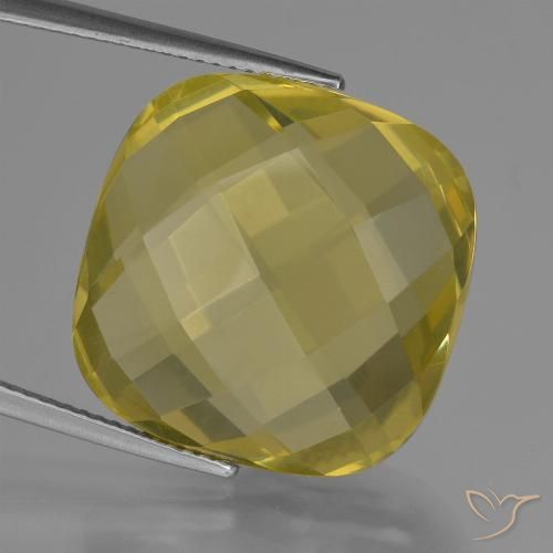 27.80ct Naturale Giallo medio-chiaro Quarzo, Cuscino, VVS-VS