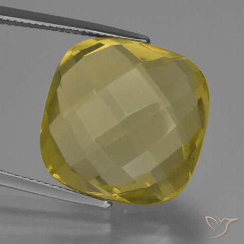 28.15ct Naturale Giallo chiaro Quarzo, Cuscino, VVS-VS