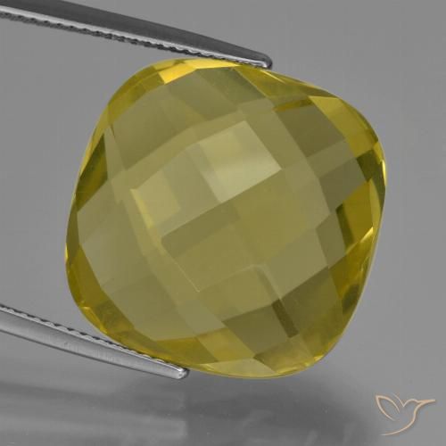 27.40ct Naturale Giallo Ananas Quarzo, Cuscino, VVS-VS