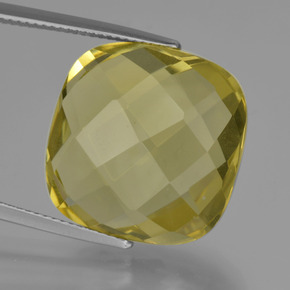 Quarzo naturale giallo da 24,91 ct, taglio a cuscino, VVS-VS