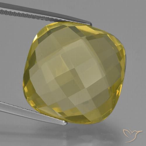 27.38ct Naturale Giallo chiaro Quarzo, Cuscino, VVS