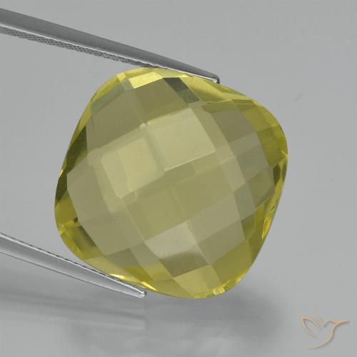 27.42ct Naturale Giallo chiaro Quarzo, Cuscino, VVS-VS