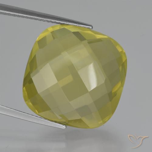 27.69ct Naturale Giallo chiaro Quarzo, Cuscino, VVS-VS