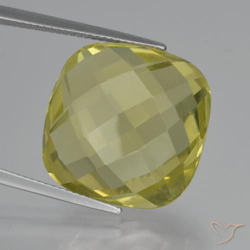 26.82ct Naturale Giallo Ananas Quarzo, Cuscino, VVS