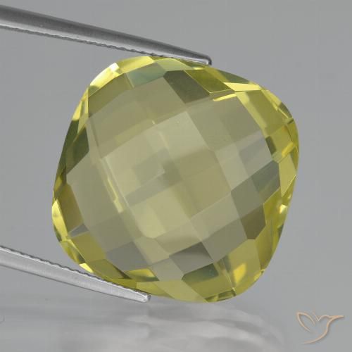 26.45ct Naturale Giallo Ananas Quarzo, Cuscino, VVS