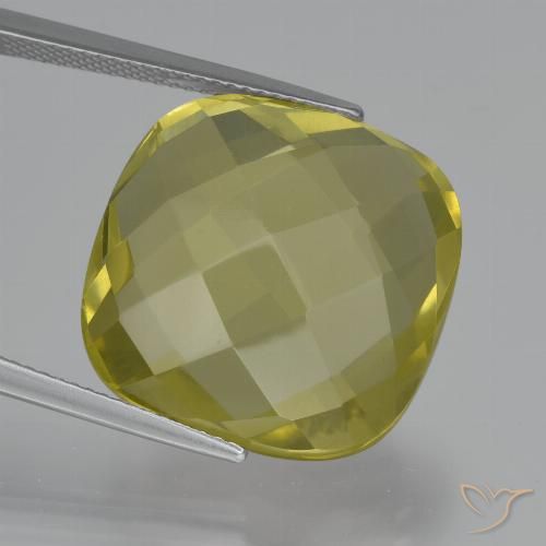 27.26ct Naturale Giallo chiaro Quarzo, Cuscino, VVS-VS
