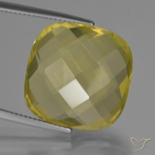 Quarzo Giallo Ananas naturale da 25.35 ct, Cuscino, VVS-VS
