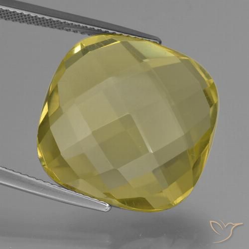 26.81ct Naturale Giallo chiaro Quarzo, Cuscino, VVS-VS