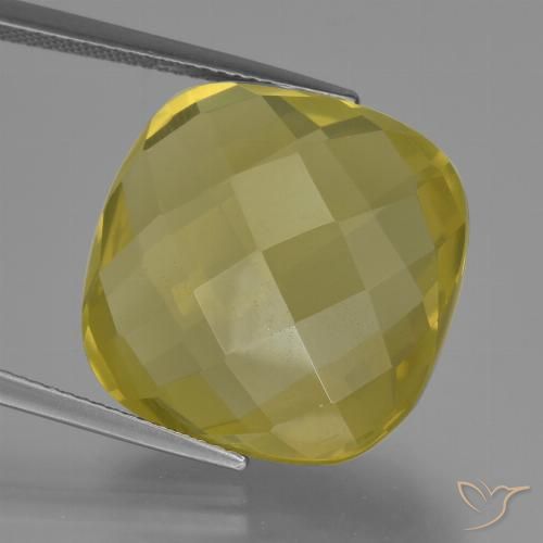 26.50ct Naturale Giallo Ananas Quarzo, Cuscino, VS