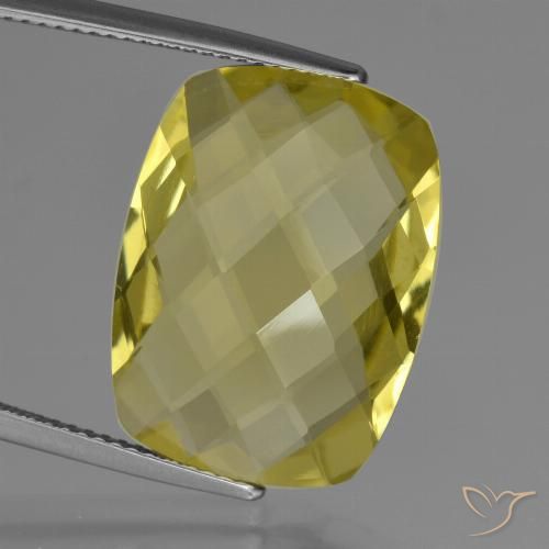 15.08ct Naturale Giallo medio-chiaro Quarzo, Cuscino, VVS