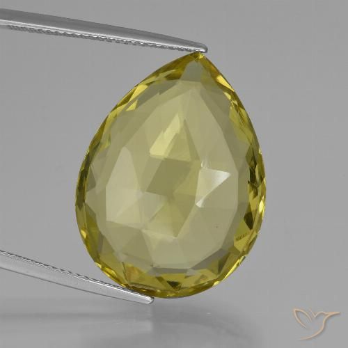 30.31ct Naturale Giallo Ananas Quarzo, Forma a pera, VVS