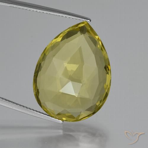 30.43ct Naturale Giallo Ananas Quarzo, Forma a pera, VVS