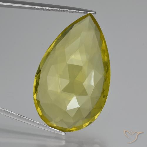 47.98ct Naturale Giallo Ananas Quarzo, Forma a pera, VVS