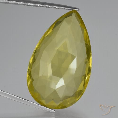 54.86ct Naturale Giallo Ananas Quarzo, Forma a pera, VVS-VS