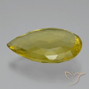 Quarzo Giallo Ananas naturale da 54.86 ct, Forma a pera, VVS-VS