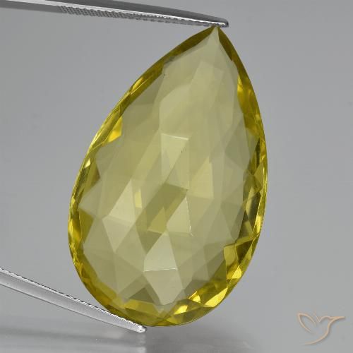 48.88ct Naturale Giallo Ananas Quarzo, Forma a pera, VVS-VS