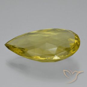 Quarzo Giallo Ananas naturale da 48.88 ct, Forma a pera, VVS-VS