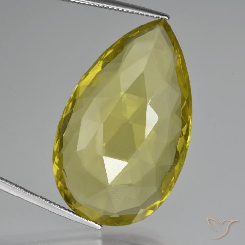 51.54ct Naturale Giallo Ananas Quarzo, Forma a pera, VVS-VS