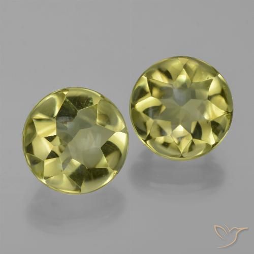 Gemme di Quarzo Giallo medio naturale da 7.73 ct, Rotondo, Trasparente
