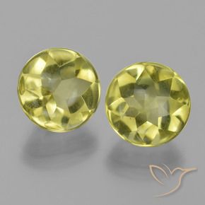 Gemme di Quarzo Giallo medio naturale da 7.74 ct, Rotondo, Trasparente