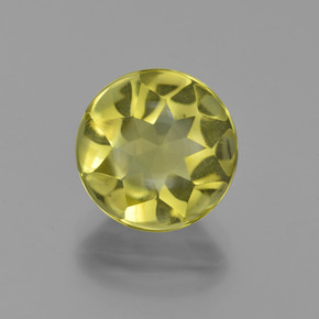 Quarzo naturale giallo da 3,95 ct, taglio rotondo, trasparente