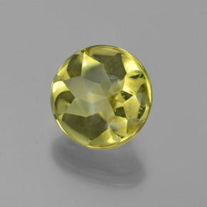 Quarzo naturale giallo da 3,95 ct, taglio rotondo, trasparente