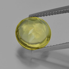 Quarzo naturale giallo da 3,95 ct, taglio rotondo, trasparente