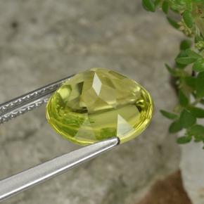 Quarzo Giallo limone naturale da 3.48 ct, Taglio rotondo, Trasparente