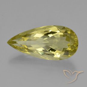 Quarzo Giallo chiaro naturale da 17.30 ct, Forma a pera, VVS-VS