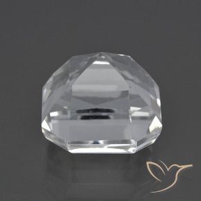 Quarzo naturale bianco da 11,26 ct, taglio smeraldo, VVS