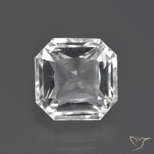 8.02ct Naturale Bianco trasparente Quarzo, Taglio smeraldo, VVS-VS