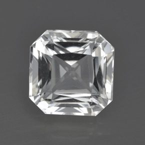 Quarzo naturale bianco da 5,42 ct, taglio smeraldo, VVS-VS