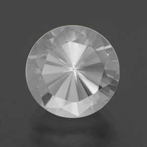 Quarzo naturale bianco da 6,13 ct, taglio rotondo, VVS