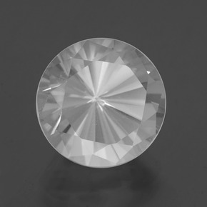 Quarzo naturale bianco da 6,13 ct, taglio rotondo, VVS