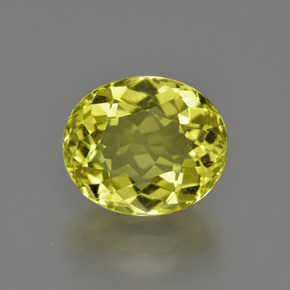 Quarzo Giallo limone naturale da 5.27 ct, Taglio ovale, VS