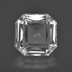 Quarzo naturale bianco da 6,78 ct, taglio smeraldo, VVS