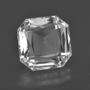 Quarzo naturale bianco da 6,78 ct, taglio smeraldo, VVS