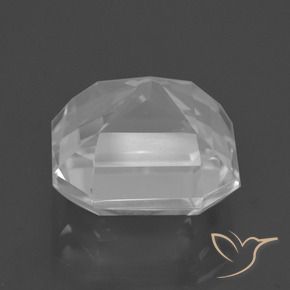 Quarzo naturale bianco da 8,72 ct, taglio smeraldo, VVS