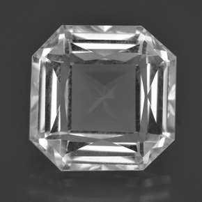 Quarzo Bianco naturale da 10.84 ct, Taglio smeraldo, VVS-VS