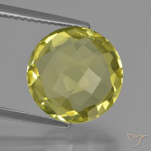 Quarzo naturale giallo da 5,31 ct, taglio rotondo, VVS-VS