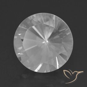 Quarzo Bianco naturale da 8.90 ct, Rotondo, VVS-VS