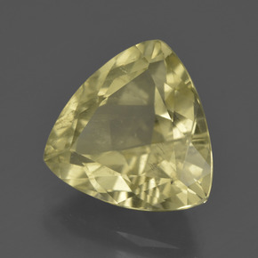 Quarzo naturale giallo da 5,18 ct, trillion, VS-SI