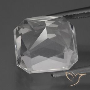 Quarzo Bianco trasparente naturale da 11.27 ct, Ottagonale / Taglio smeraldo, VVS-VS