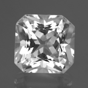 Quarzo naturale bianco da 6,46 ct, taglio smeraldo, VVS-VS
