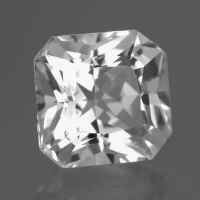 Quarzo naturale bianco da 6,46 ct, taglio smeraldo, VVS-VS