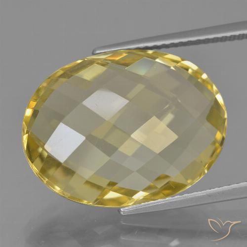 17.03ct Naturale Giallo chiaro Quarzo, Ovale, VS