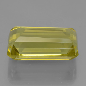 Quarzo naturale giallo da 18,76 ct, taglio smeraldo, VS