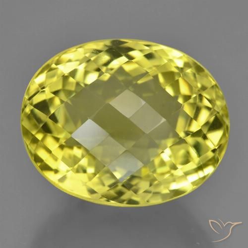22.75ct Naturale Giallo intenso Quarzo, Ovale, VVS-VS