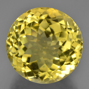Quarzo naturale giallo da 24,67 ct, taglio rotondo, VS